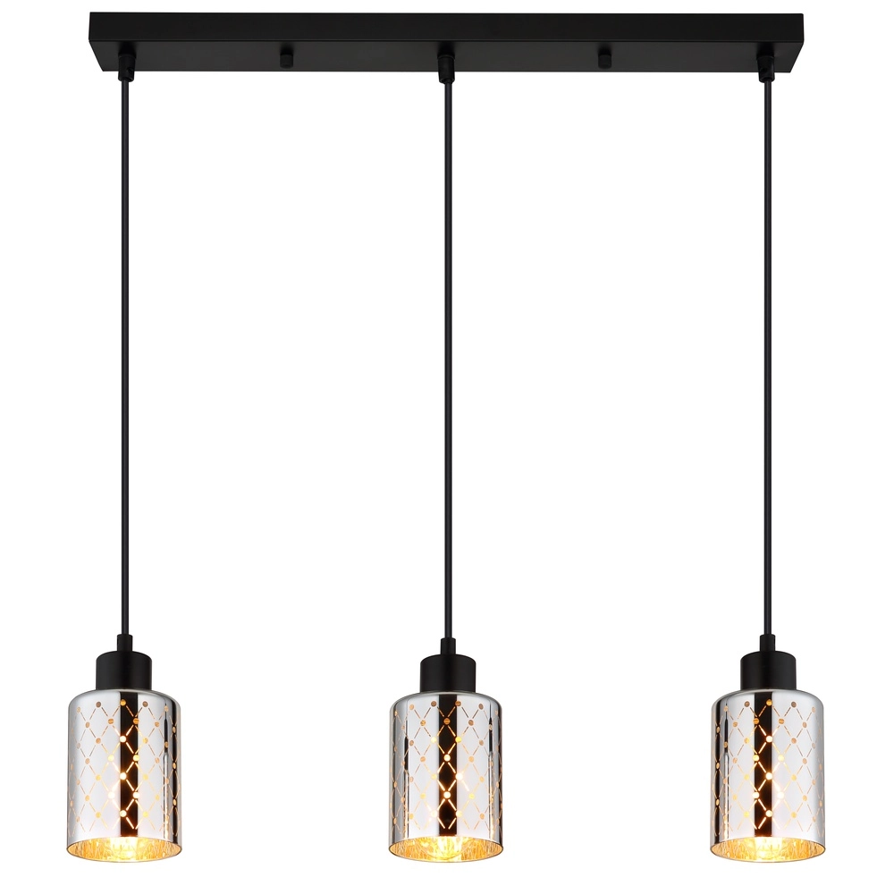 Design pendant lamp Alonso 3-light black Globo 9007371575251
