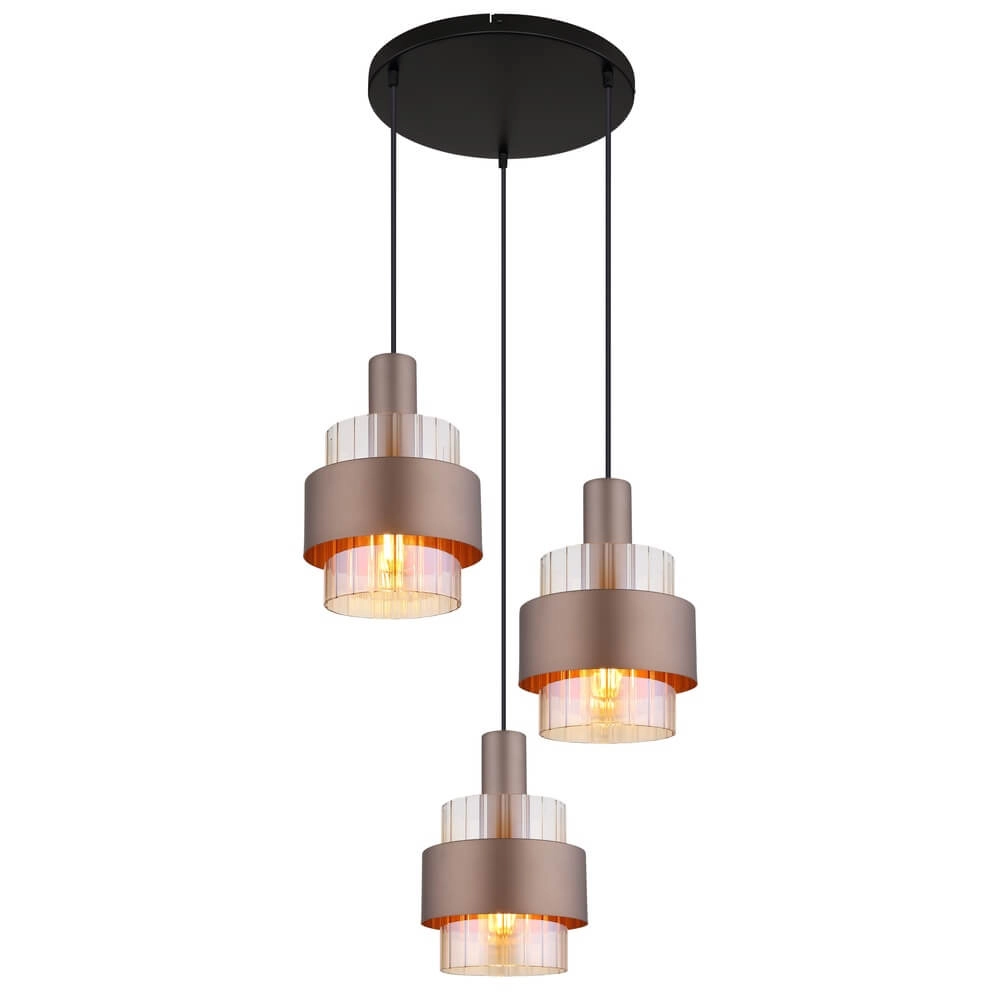 Pendant lamp Milley bronze Ø 45cm 3-lights