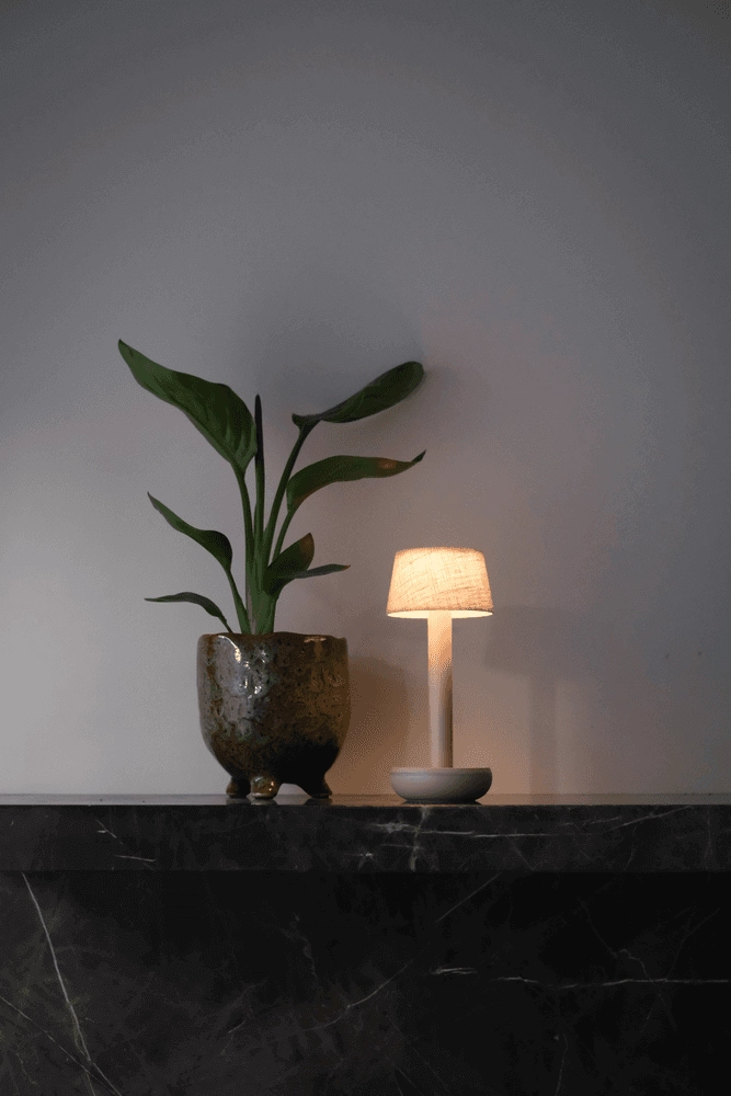 Rechargeable table lamp Two Beige linnen Humble 7446023312363