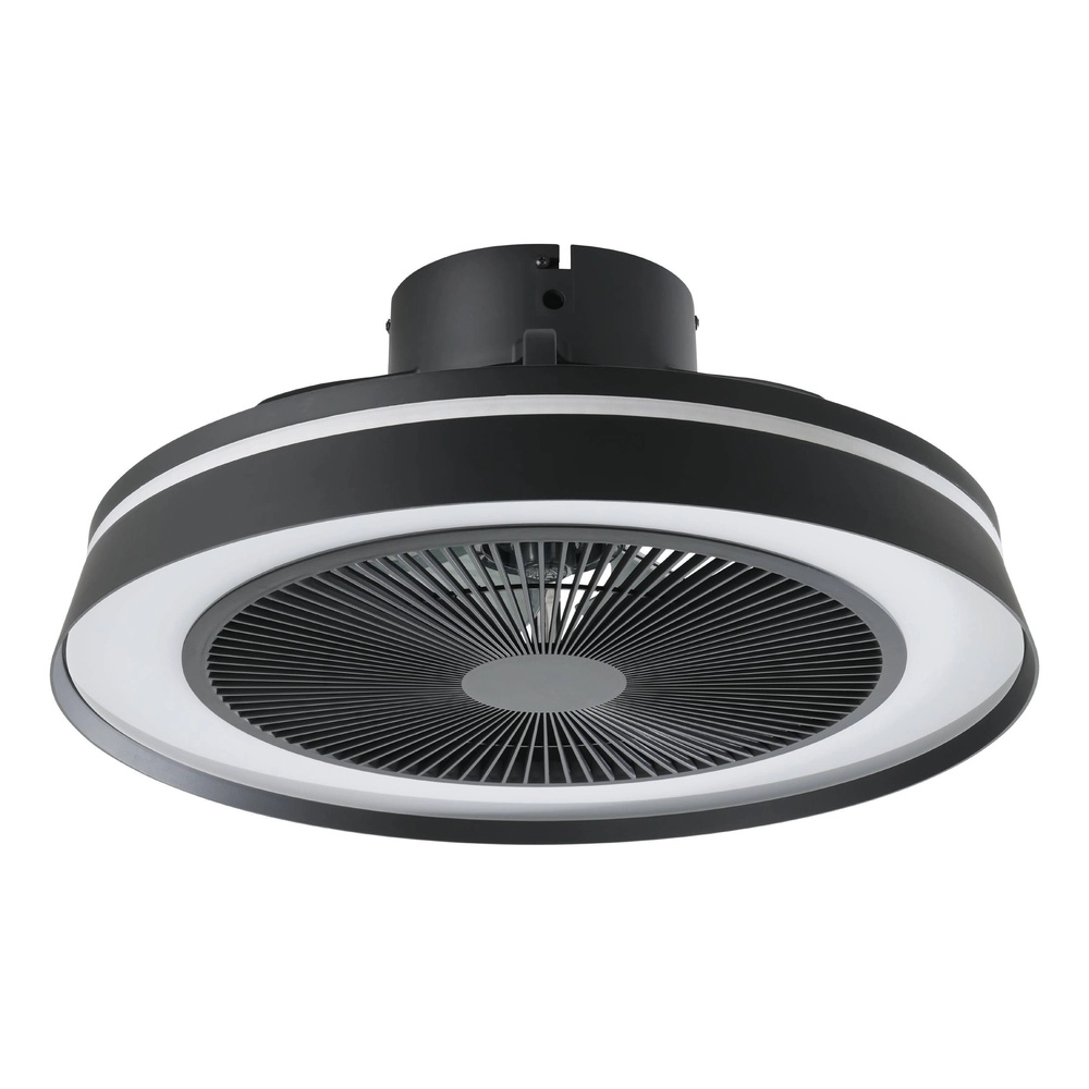 Black ceiling fan Vallonia Ø 48cm