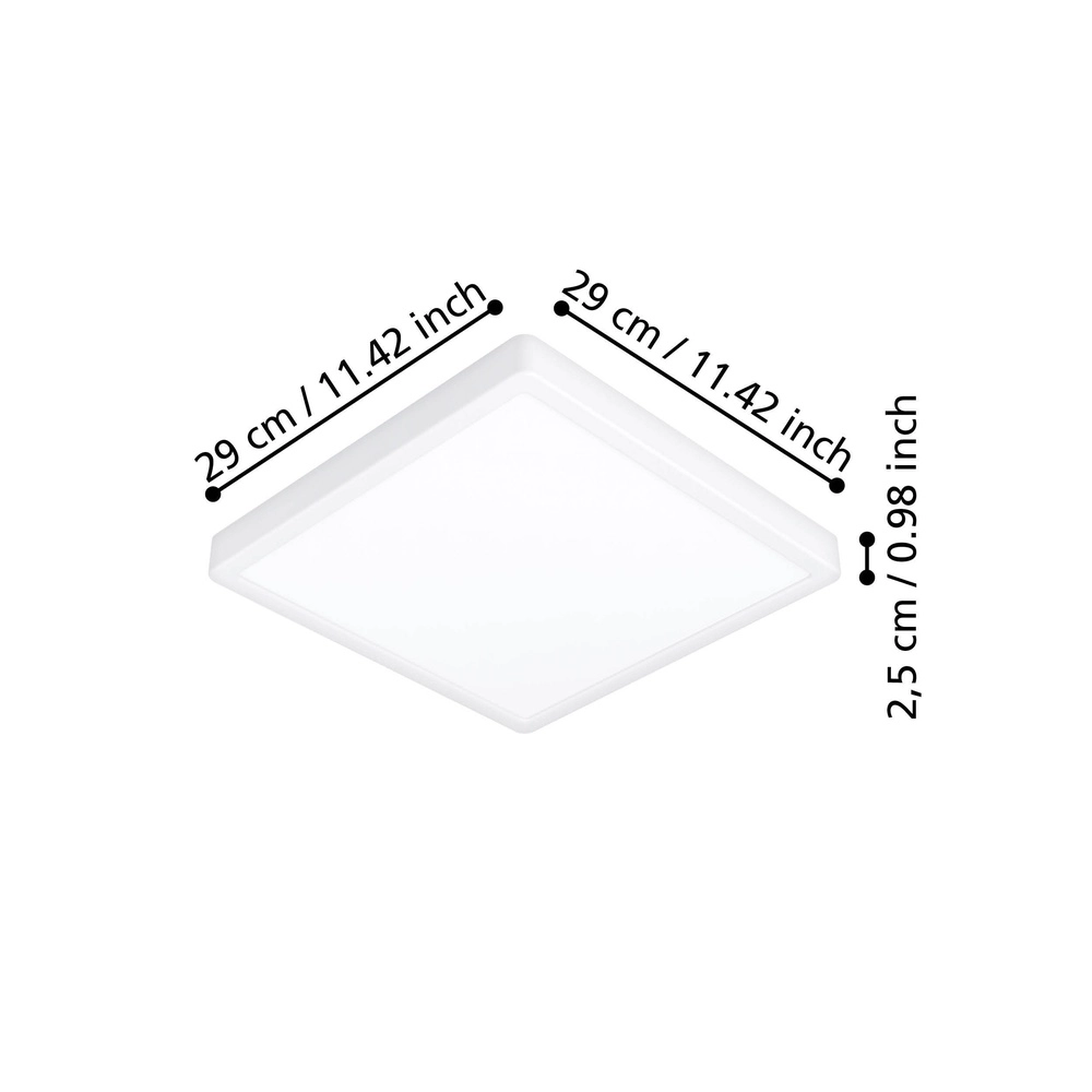 Led ceiling light Fueva 6 Square - White - 29x29cm Eglo 9008606330201