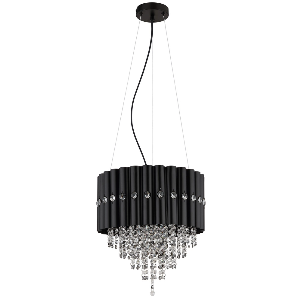 Pendant lamp Eleos black with crystal Globo 9007371528431