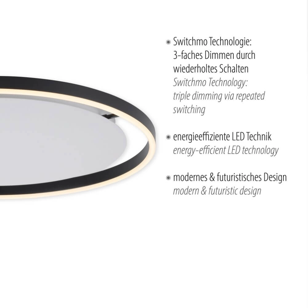 Ceiling lamp Ritus black Ø 58,5cm Just Light 4043689983932