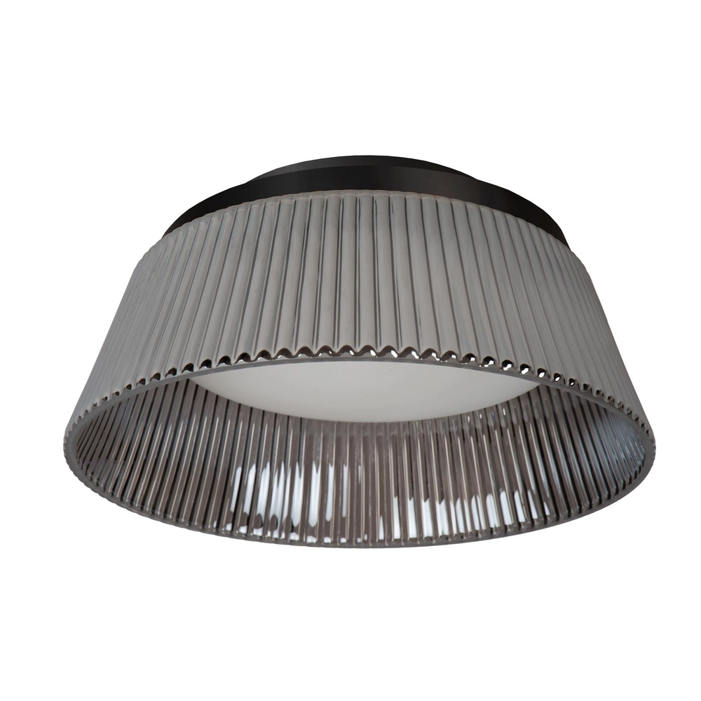 Ceiling lamp Vixi black with smoke glass