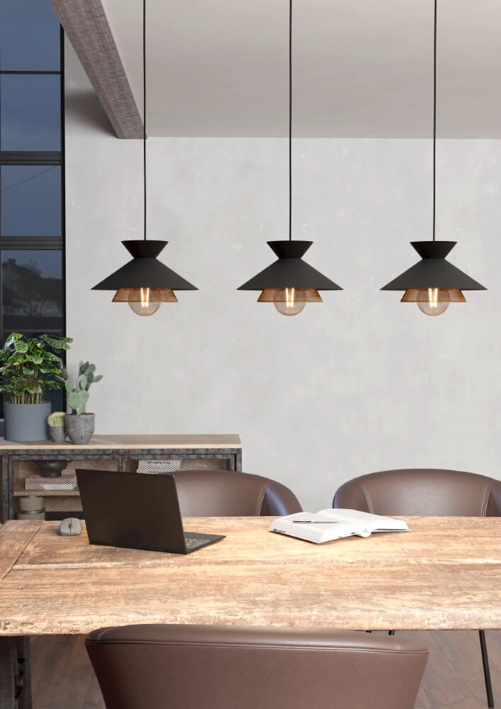 Dining room pendant lamp Grizedale 3-light Eglo 9002759438869
