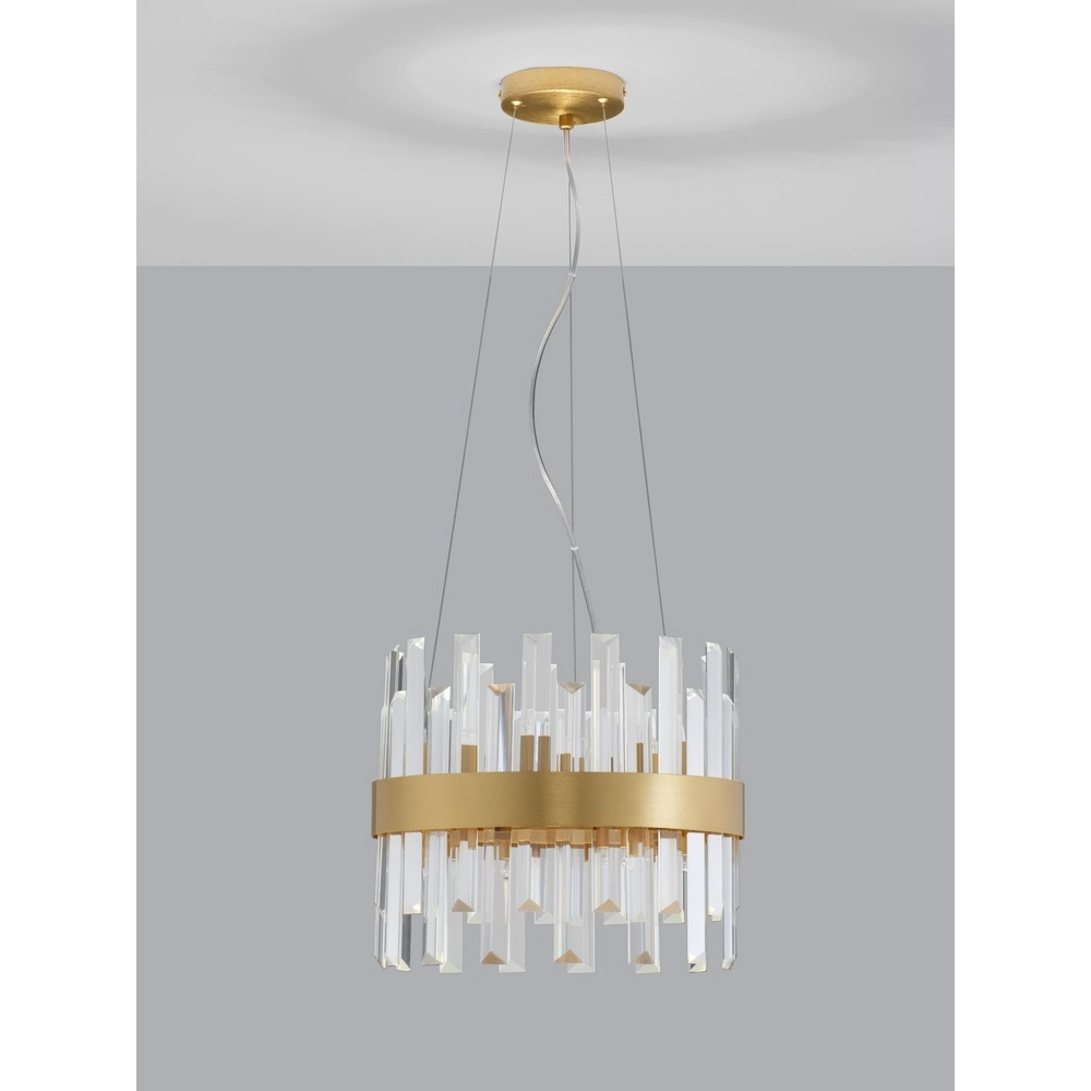 Golden pendant lamp Crown Ø 35cm Lyora 5212017433954