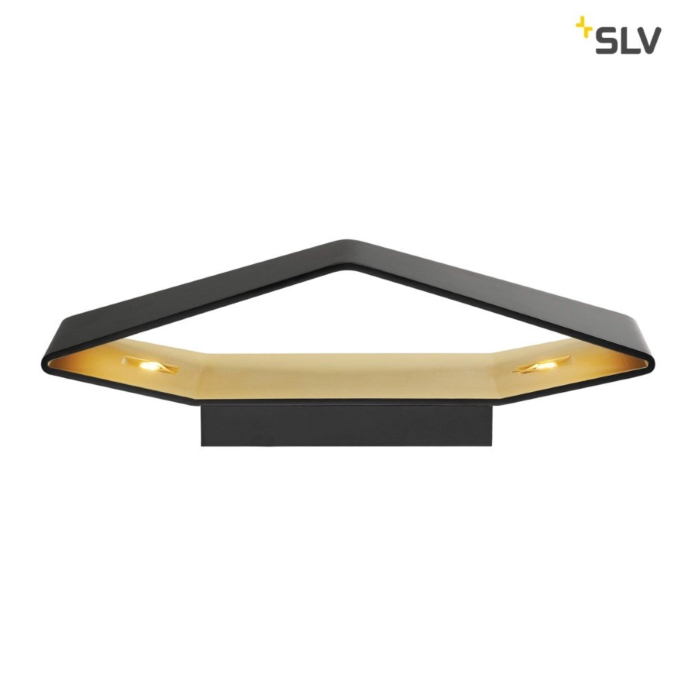 LED wall lamp Cariso WL-4 black with gold SLV 4024163164252