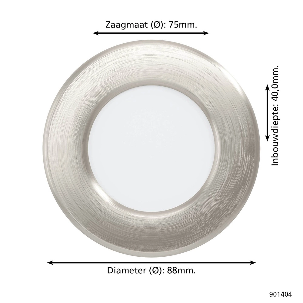 Recessed spotlight Fueva 6 round - stainless steel - Ø 8.8cm Eglo 9008606330836
