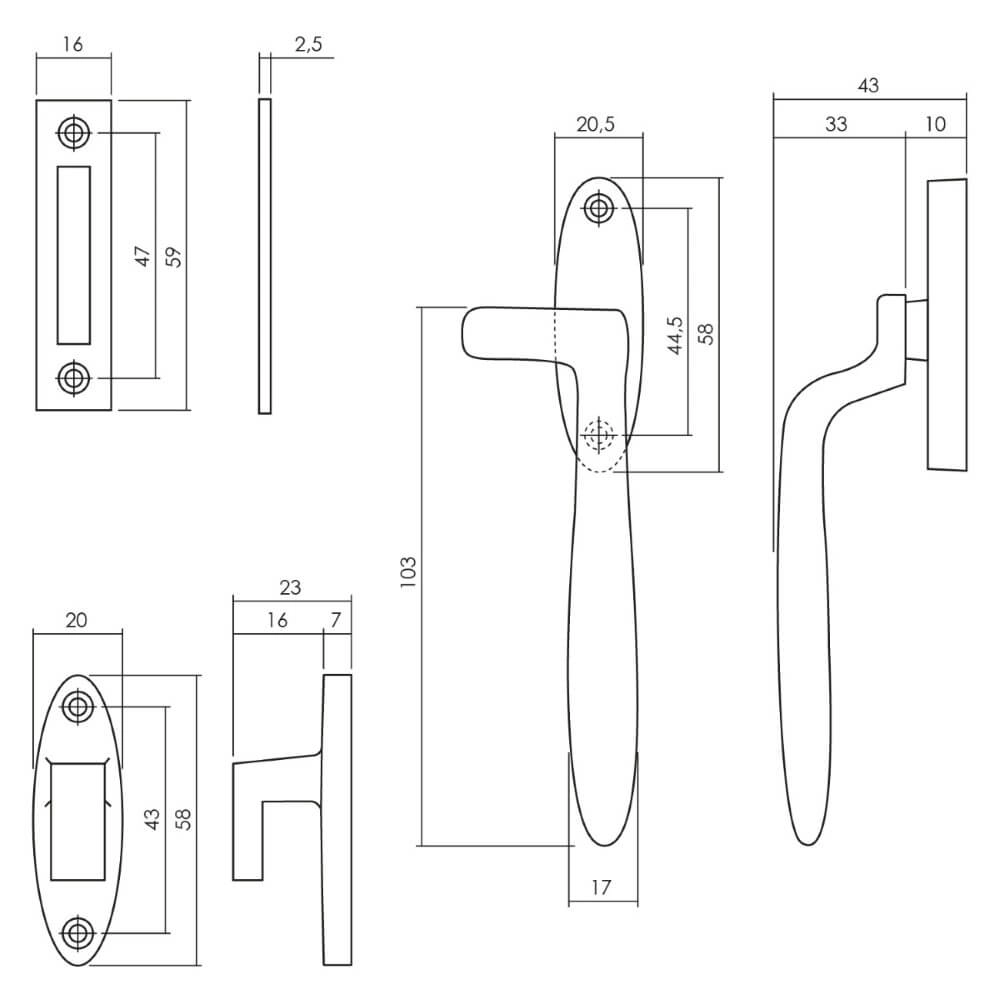 Window closure Dudok left black Intersteel 8714186508718