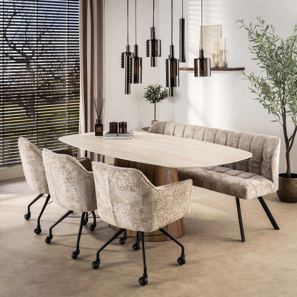 Dining table pendant lamp Sepiora Sienna brown - dark glass - with pendants Lyora 8716803513464