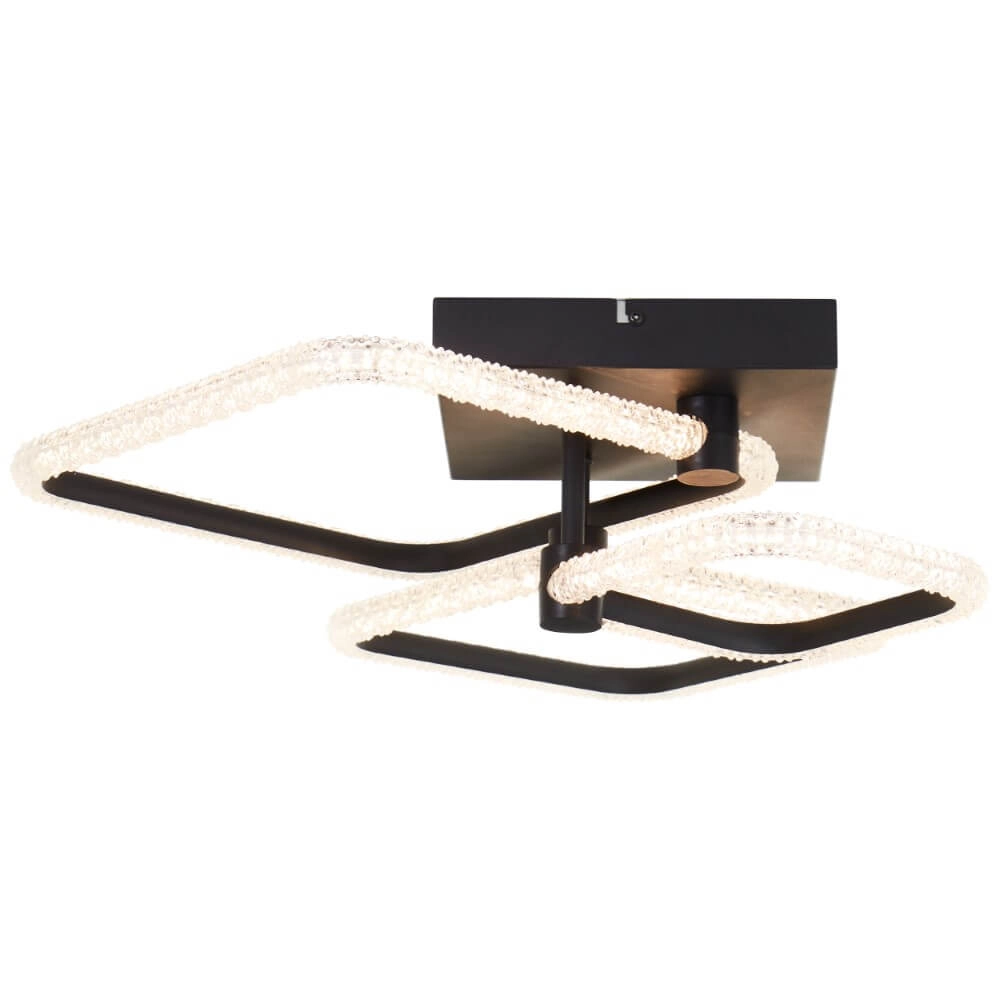 Square ceiling lamp Aydin black Brilliant 4004353442070