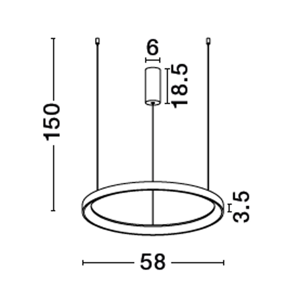 Design pendant lamp Pertino black Ø 58cm 2700K Lyora 5212017446053