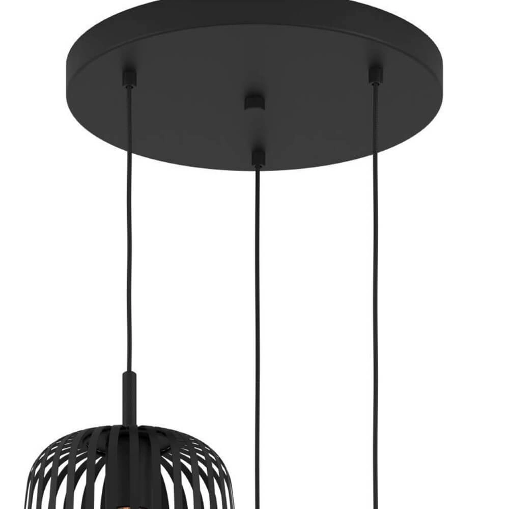 Black pendant lamp Romazzina 3-light Eglo 9008606258567