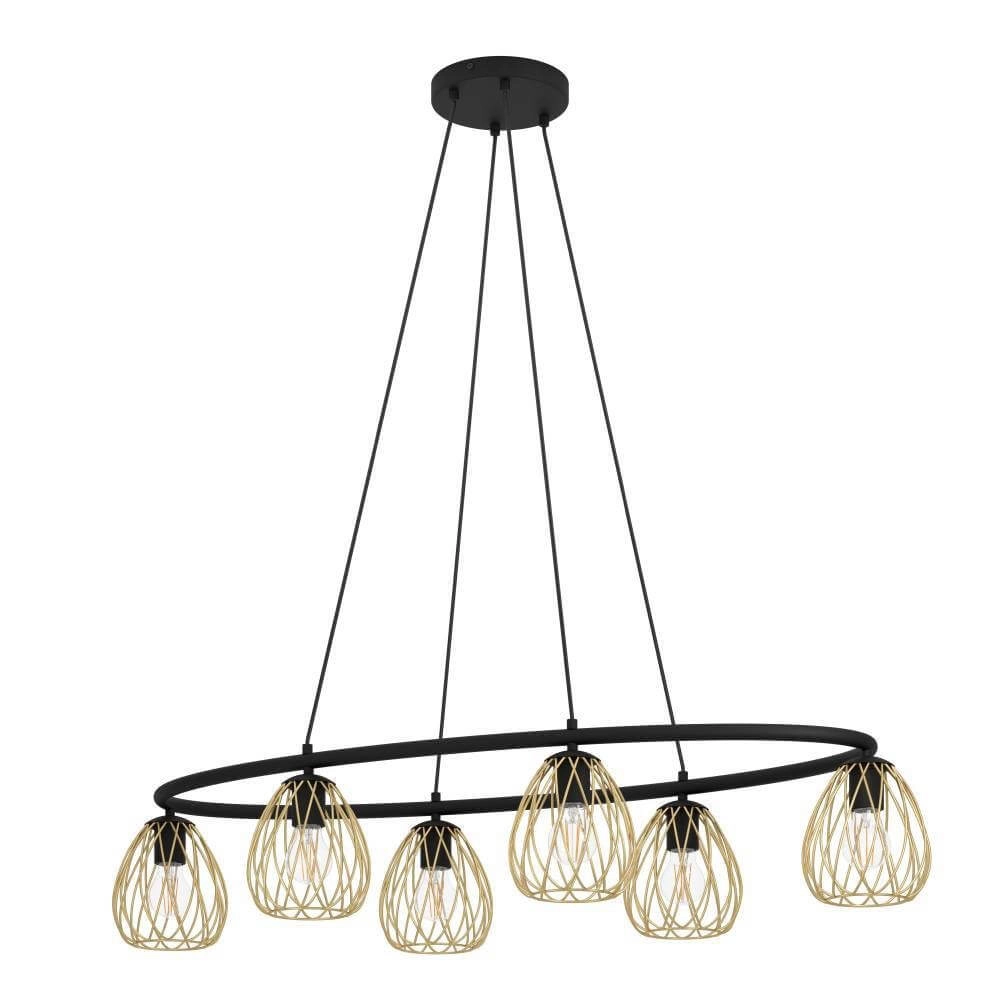 Dining room wire hanging lamp Jazminia 1 6-light