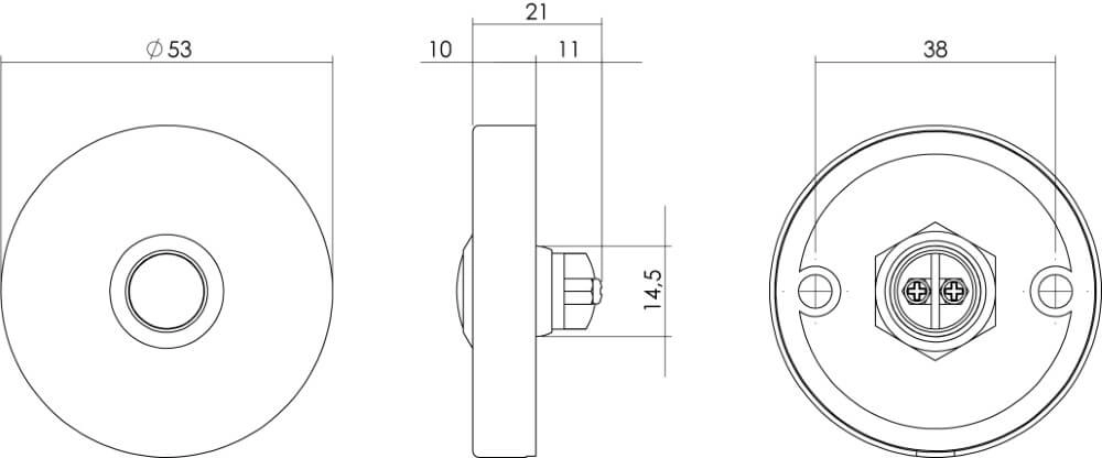 Round doorbell Chimea Stainless steel Intersteel 8714186054796