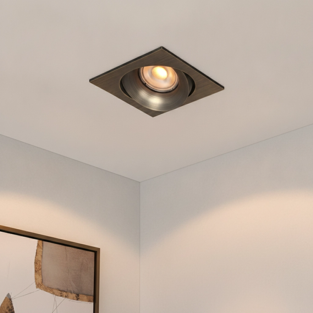 Square recessed spotlight Alice antique bronze
