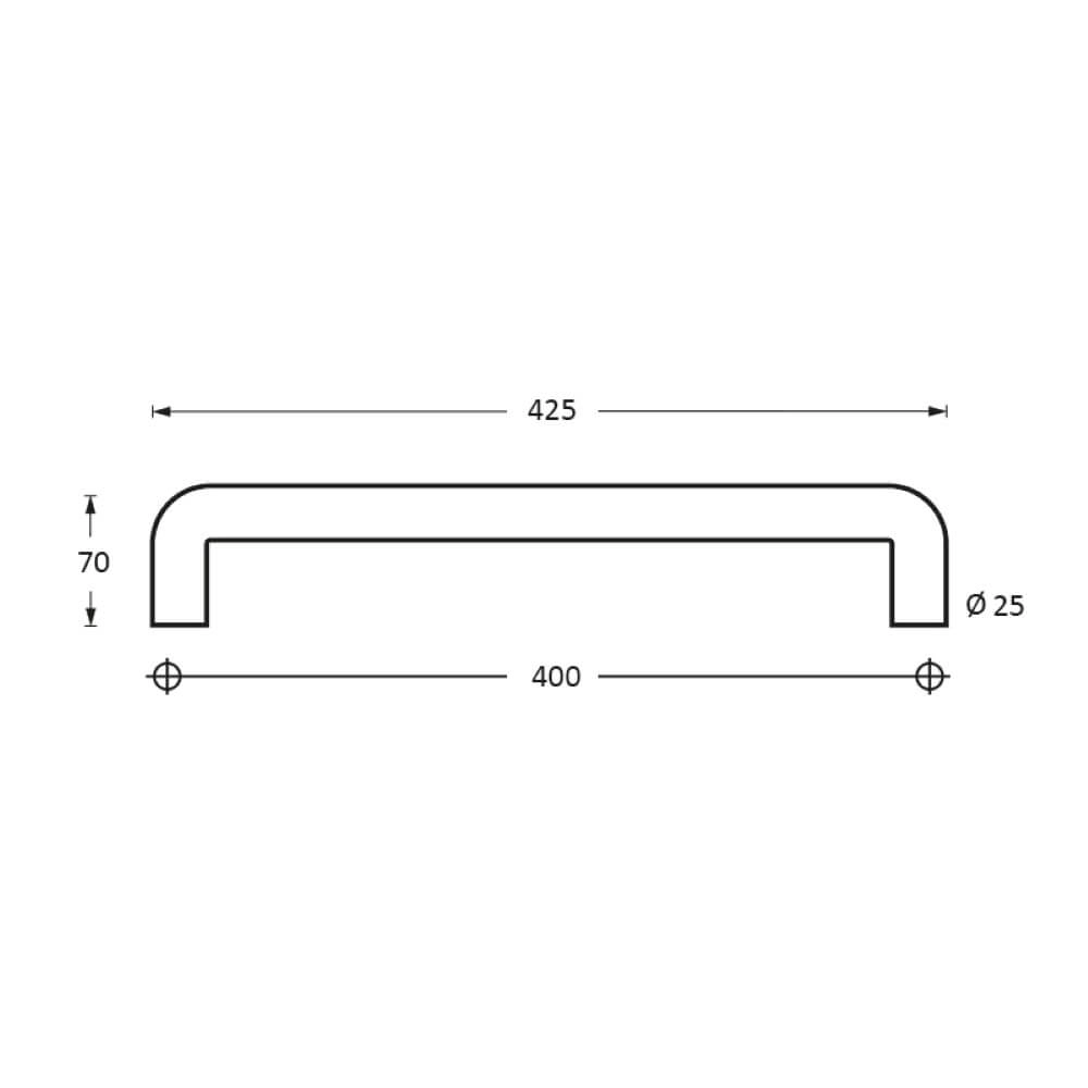 Door handles U-shape Gripon 42.5cm stainless steel Intersteel 8714186334577