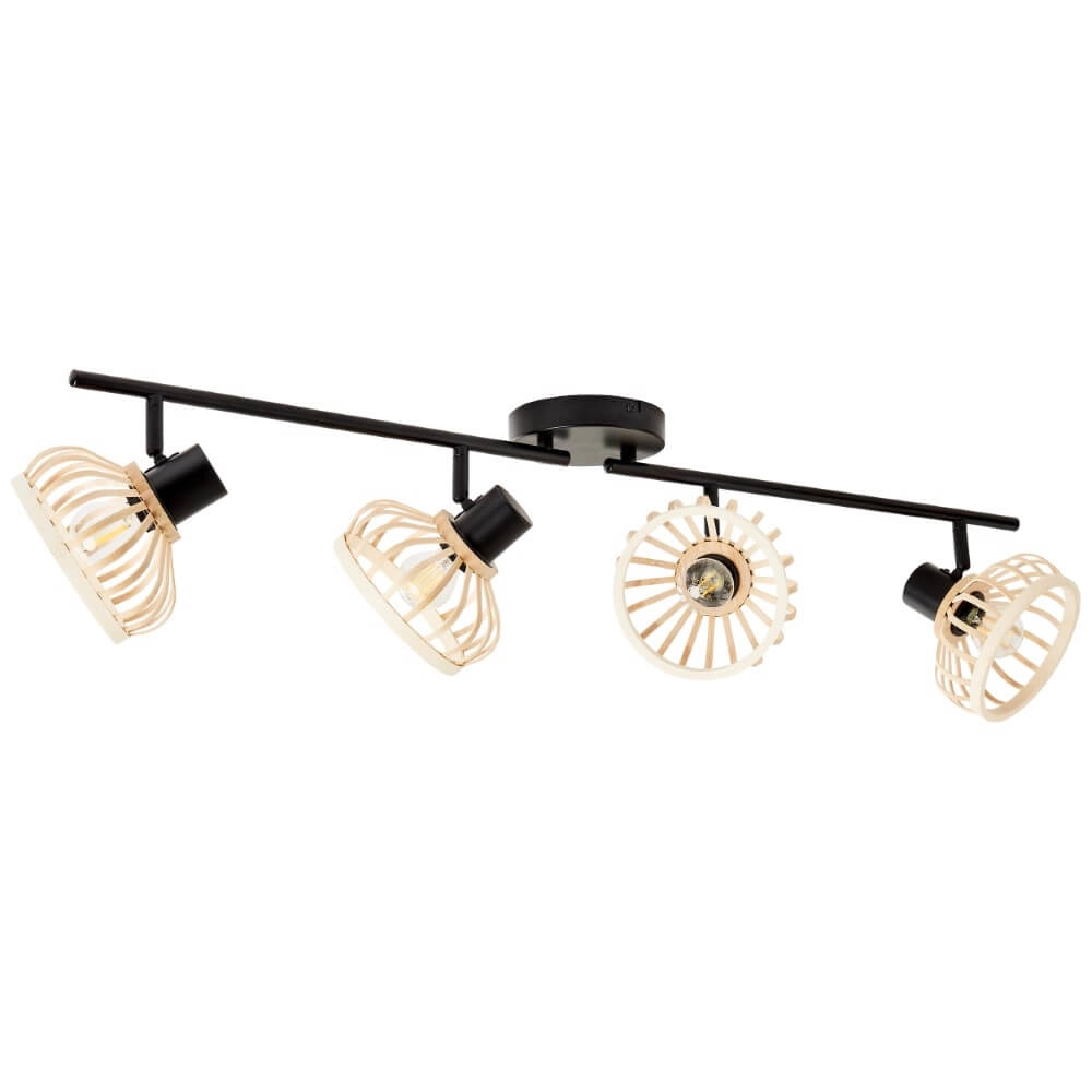 Wooden ceiling lamp Norah 4-light Brilliant 4004353409547