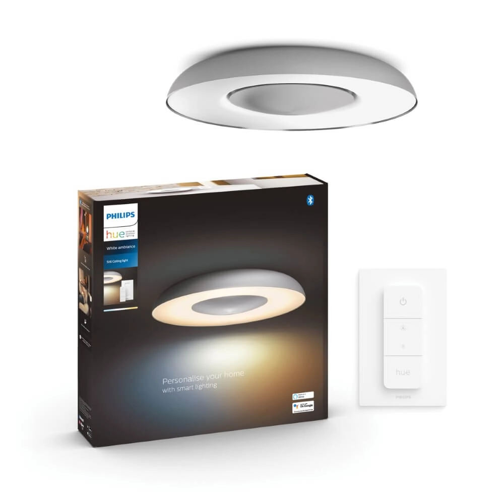 Ceiling light Hue Still - White Ambiance Ø 39.1cm silver gray Philips 8719514341333