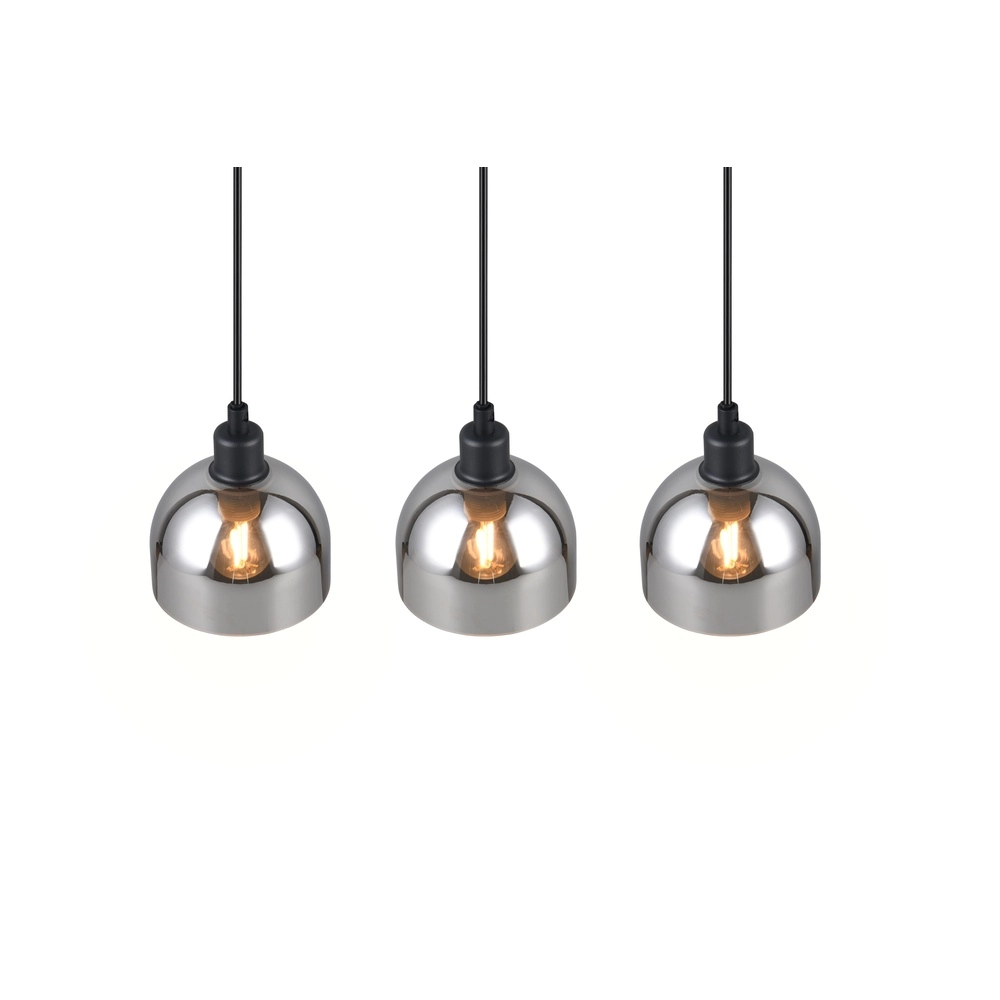 Black pendant lamp Molly 3-light white glass Trio 4017807618082