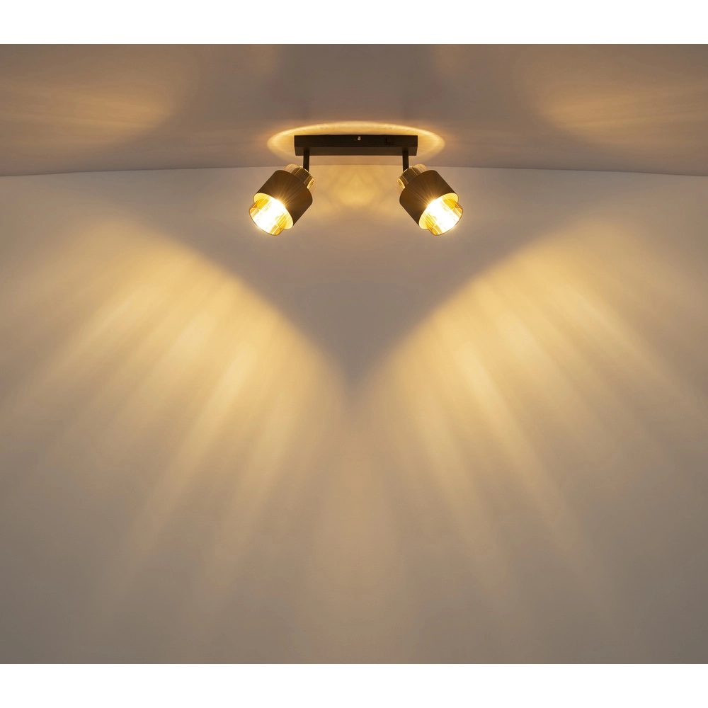 Design ceiling lamp Milley 2-light black Globo 9007371583348