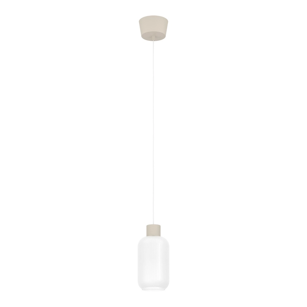 Design pendant lamp Dasmina sand brown with white Ø 13cm
