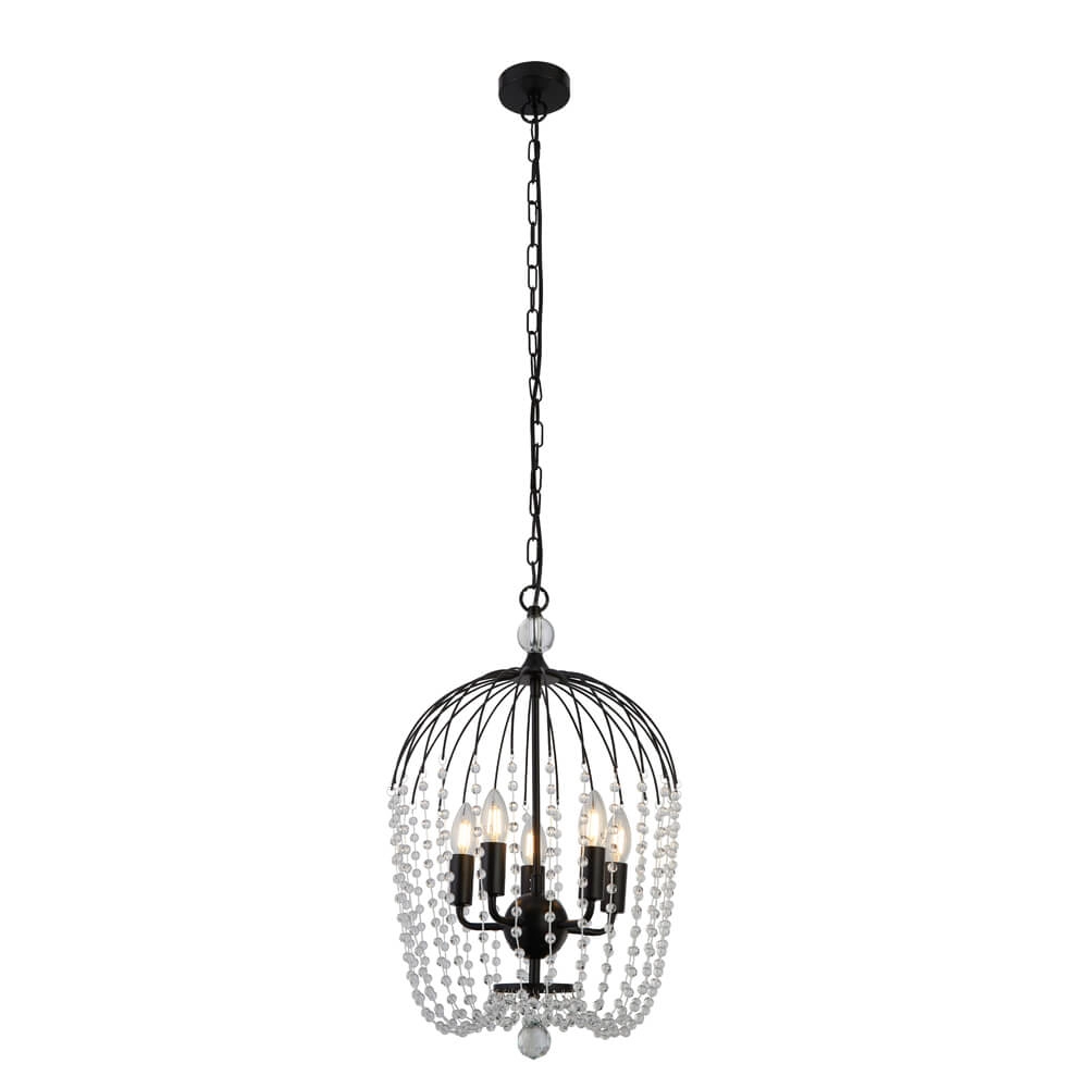 Chandelier Shower black with crystal