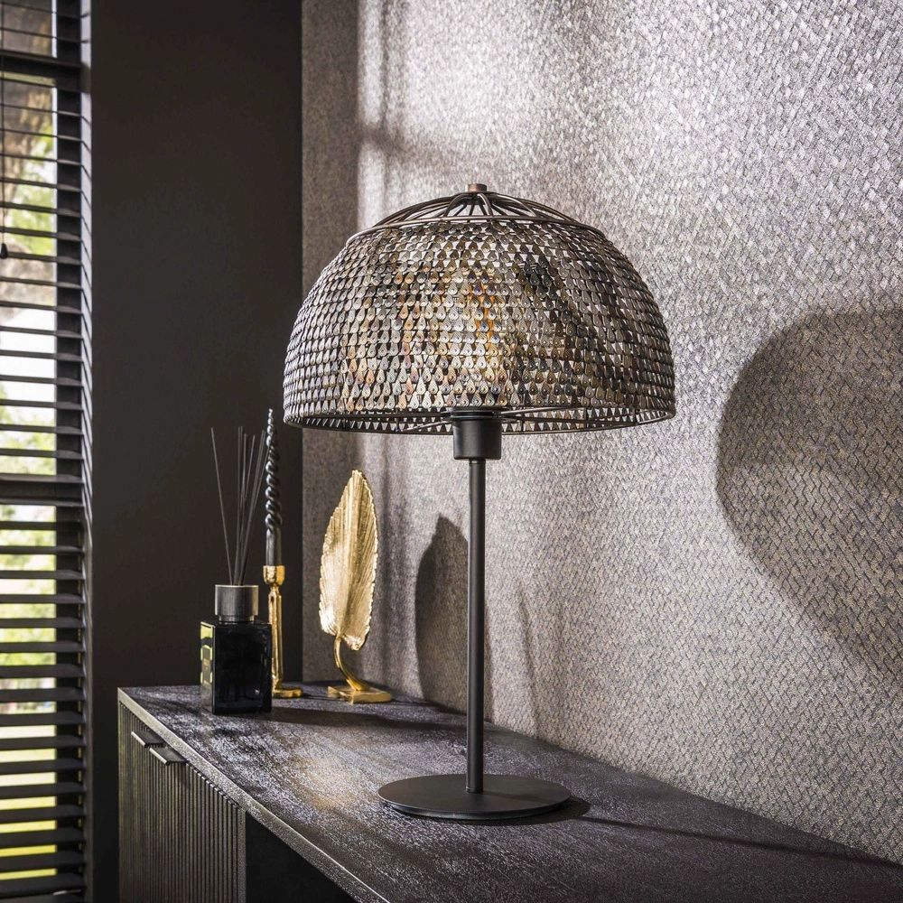 Scale look table lamp Armor Ø 35cm Lyora 8716803512955