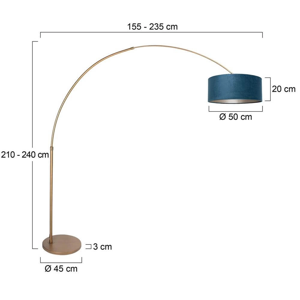 Arc lamp Sparkled Light bronze with blue cap Ø 45cm Steinhauer 8712746179880