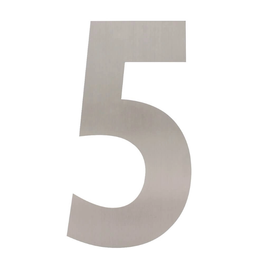House number 5 XXL Numbra 50cm stainless steel