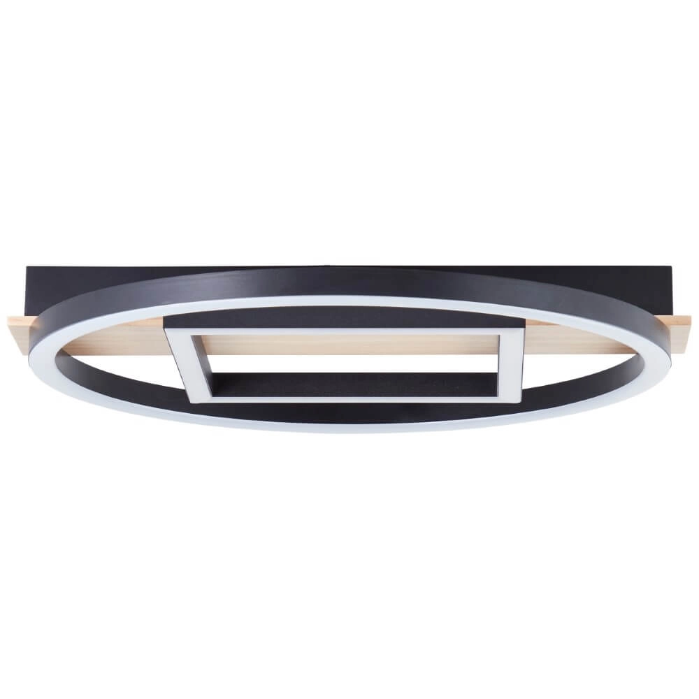 Ceiling light Maureen Ø 37cm with black square with wood Brilliant 4004353420092