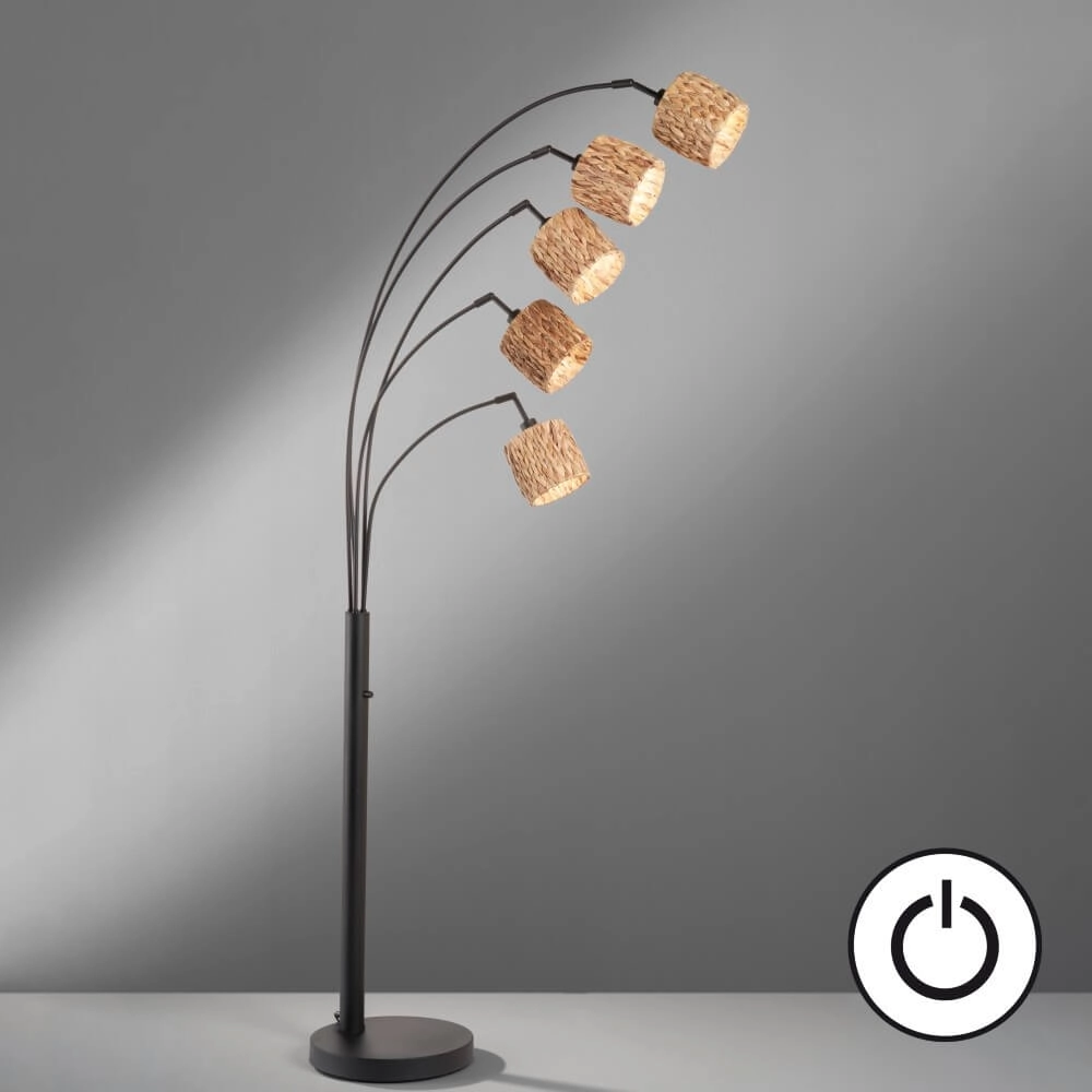 Arc lamp Hyazinthe rattan 5-light Fischer & Honsel 4003694404440