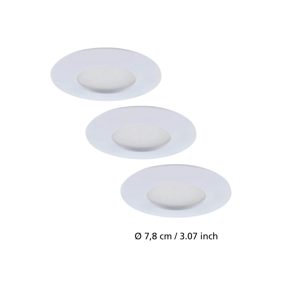 Set of 3 recessed spotlights Pineda Round white Eglo 9002759958145