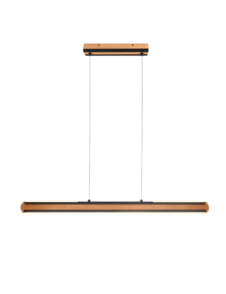 Hanging lamp Deacon wood brown with black