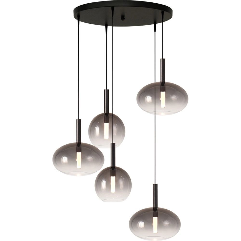 5L vide pendant lamp Lido with smoke-fading glass