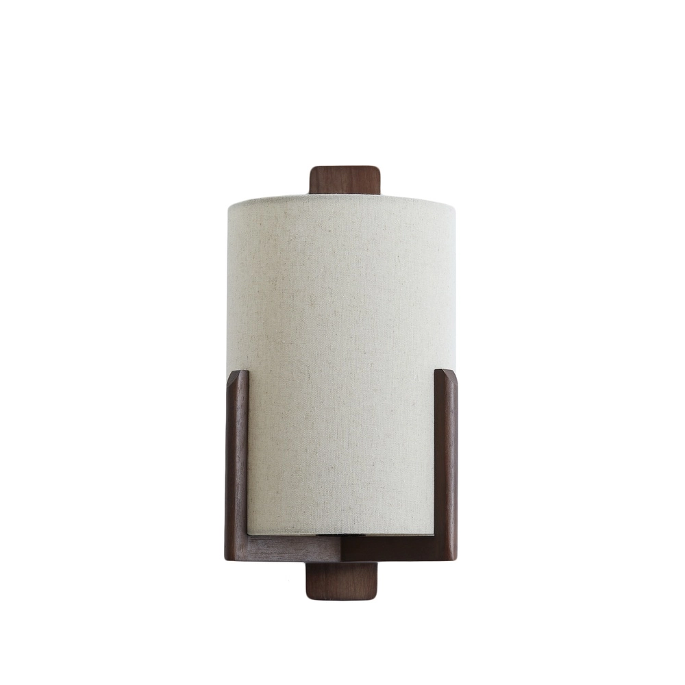 Danish design wall lamp Litto walnut brown with linen