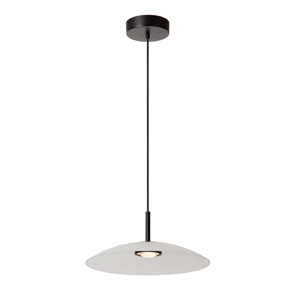 Sleek pendant lamp Menga Ø 40cm white glass