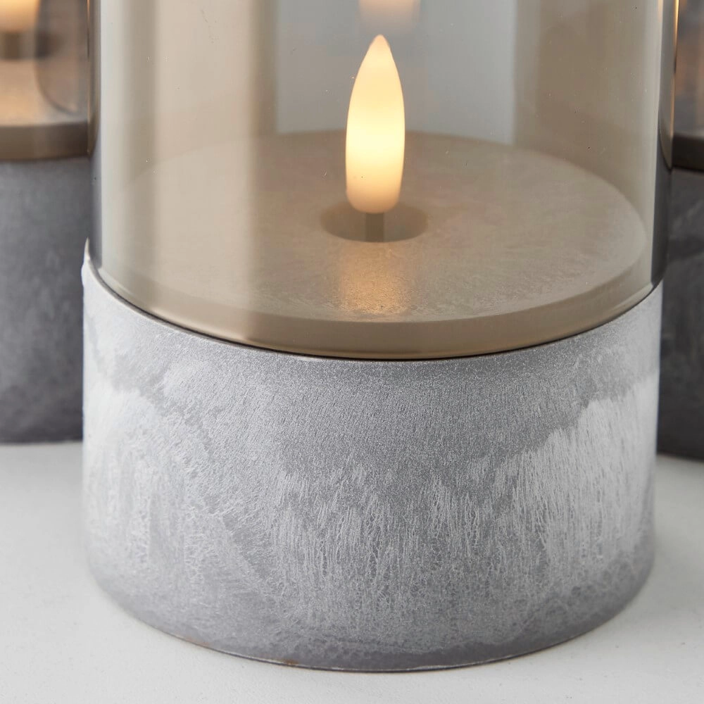 Set of 3 table lamps Bougie smoke glass Brilliant 4004353428326