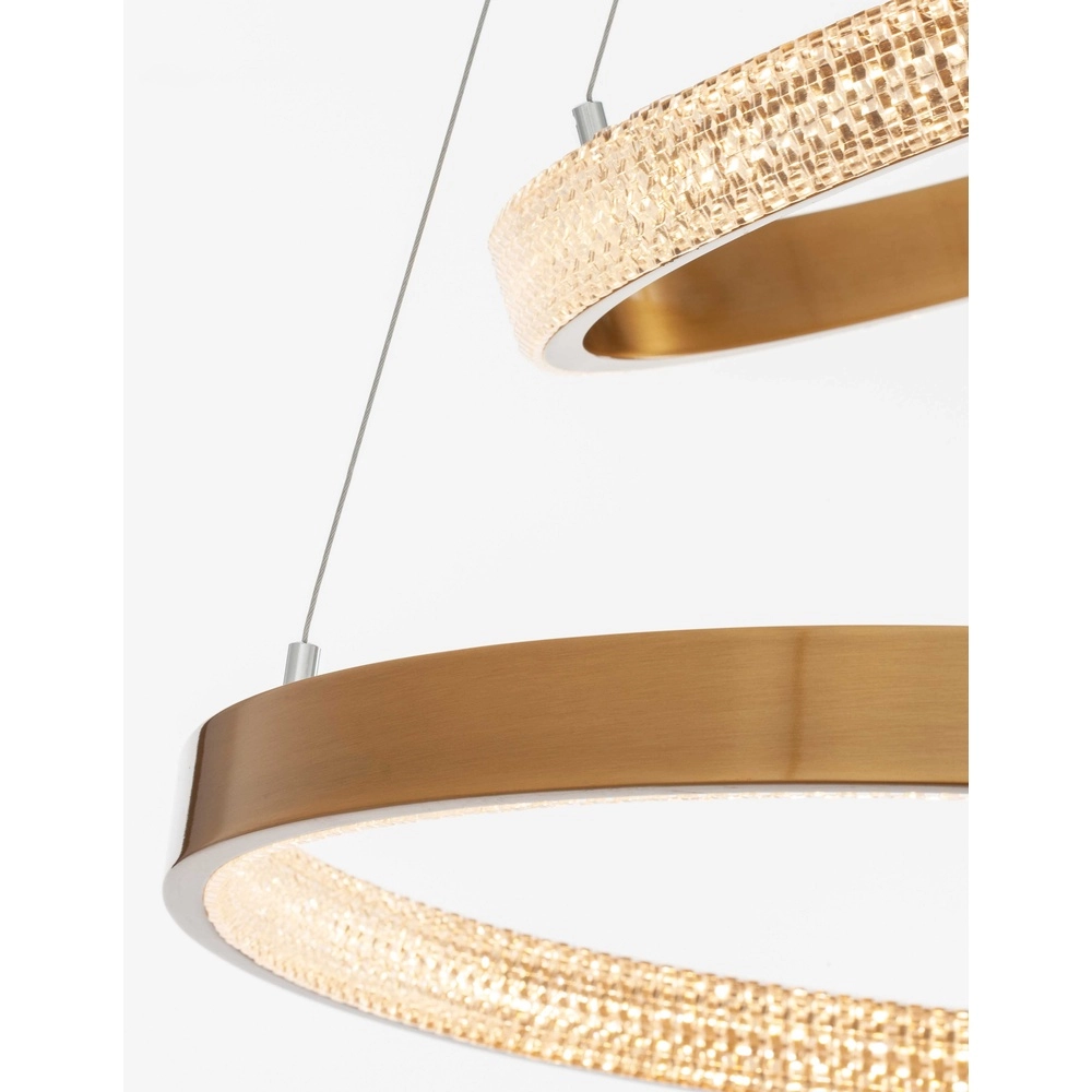 Pendant lamp Preston gold Ø 60cm double Lyora 5212017424105