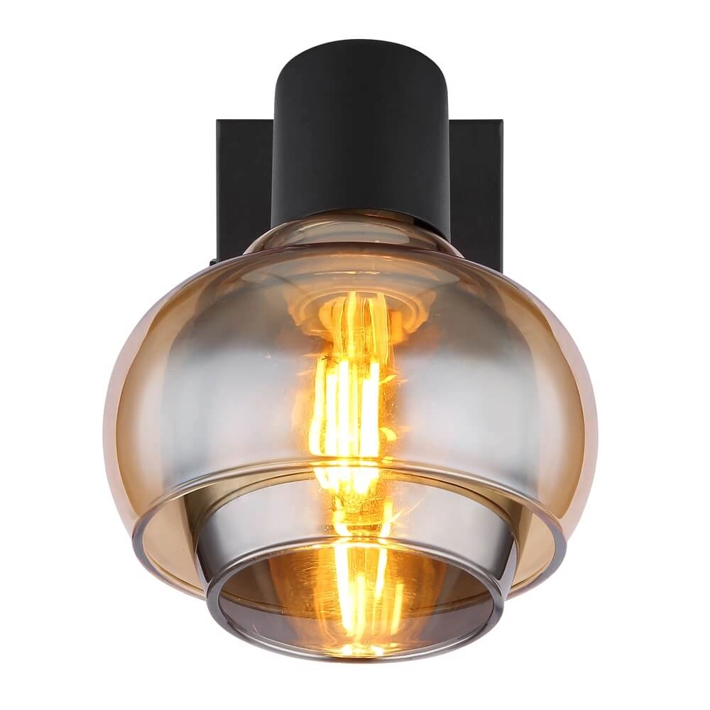 Black wall lamp Tokki Amber Smoke Glass Globo 9007371452026