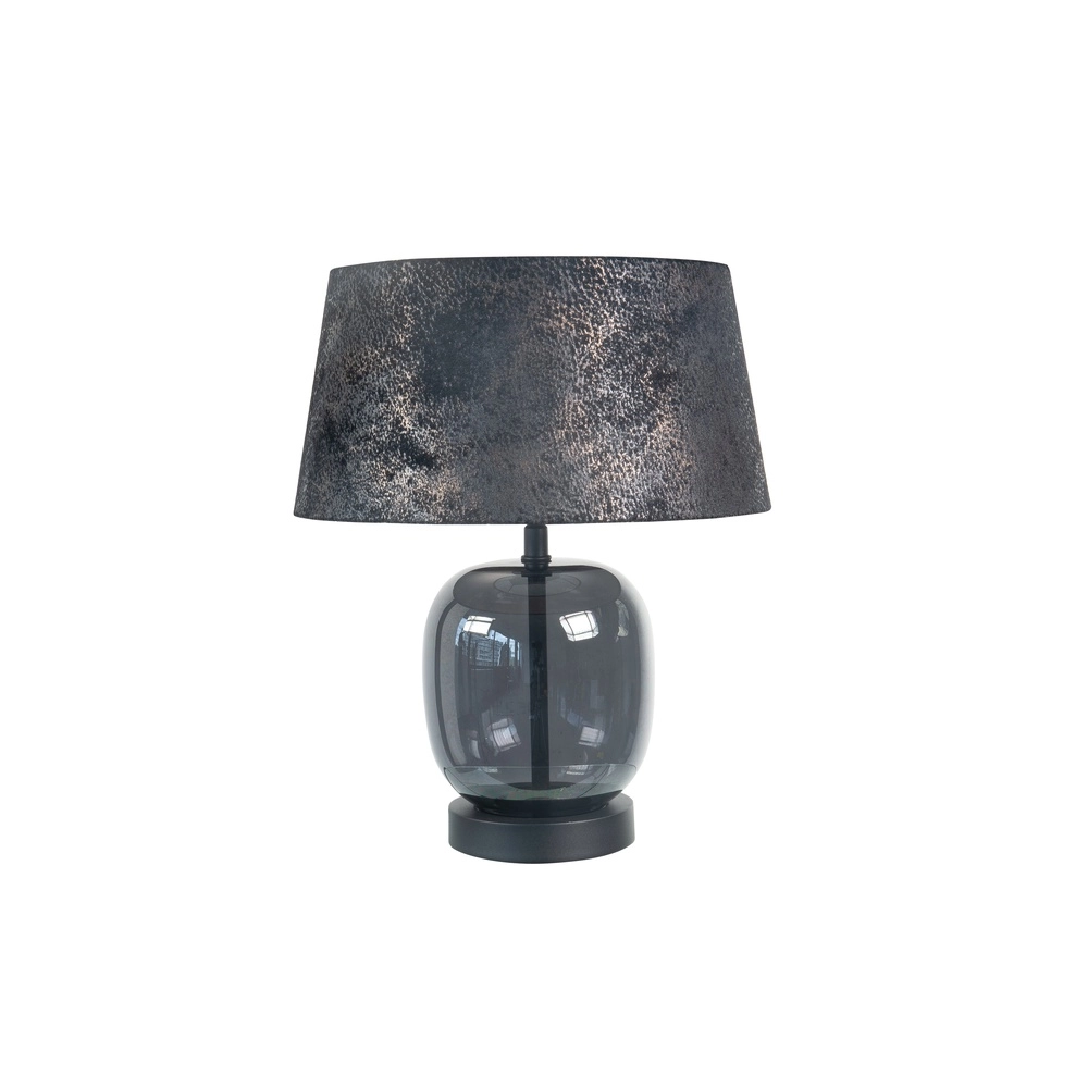 Table lamp Bellini black with smoke glass Ø 30cm