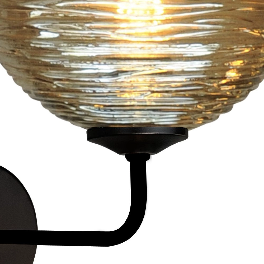 Wall lamp Quinto black with striped glass Masterlight 8718121247939