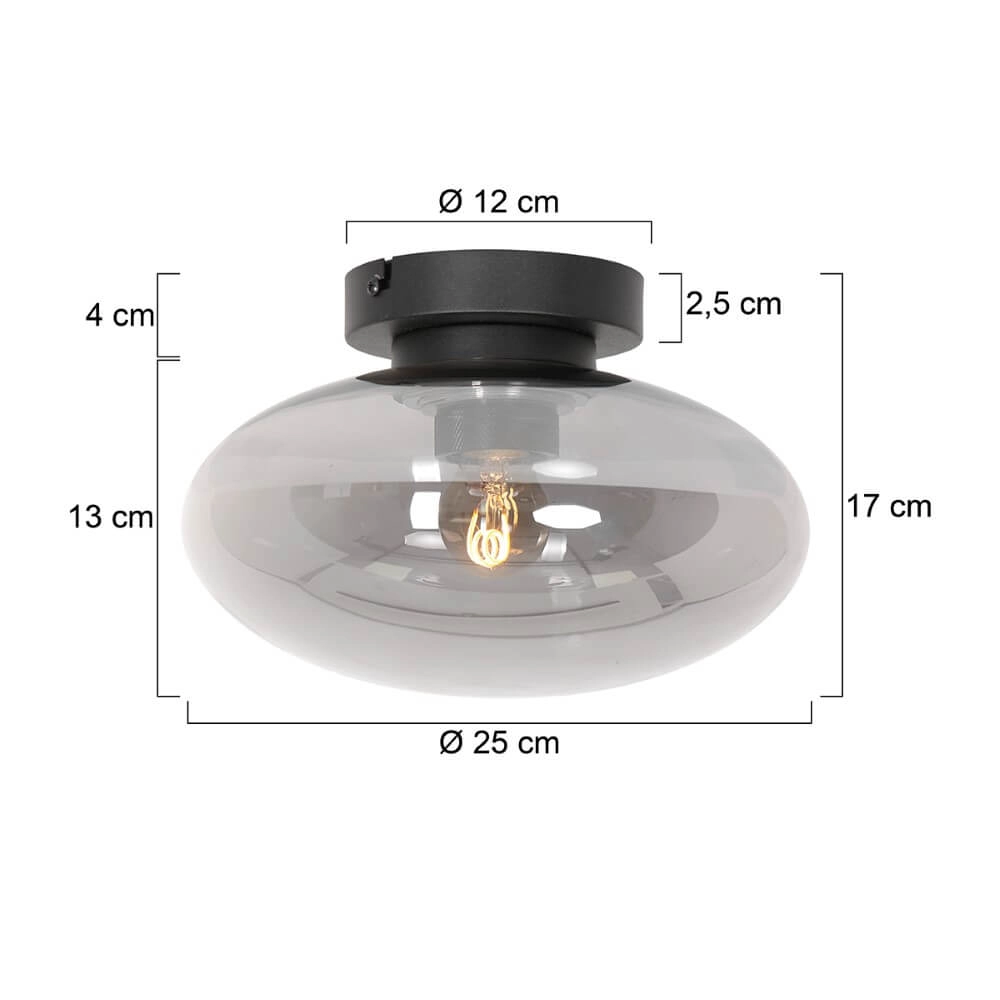 Glass ceiling lamp Reflexion oval Ø 25cm Steinhauer 8712746161328