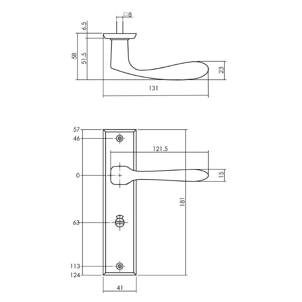 Door handle Banaan WC closure 63/8 brass tumbled Intersteel 8714186485866