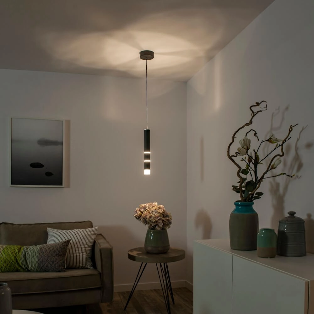 Black hanging lamp Pure Vega 3000K Paul Neuhaus 4012248357514