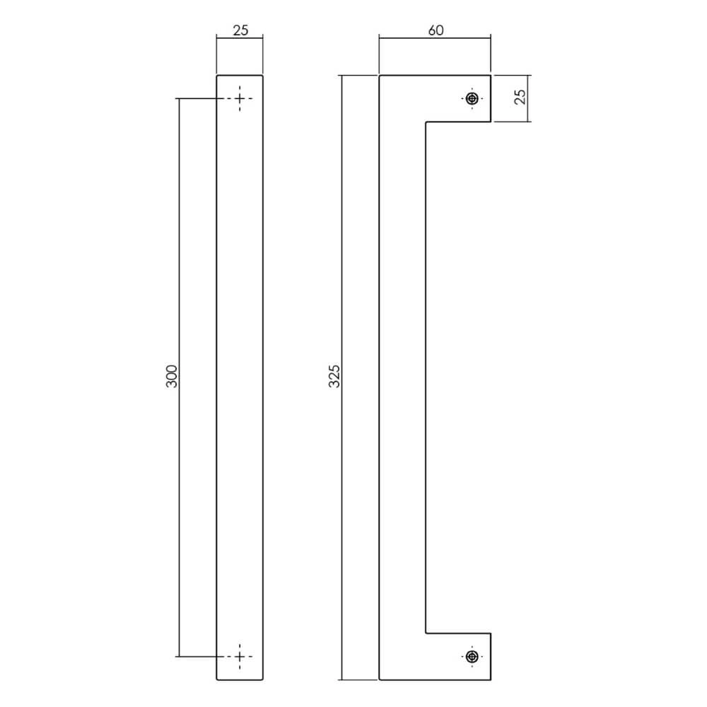 Tight door handle Gripon Square Black Intersteel 8714186553770