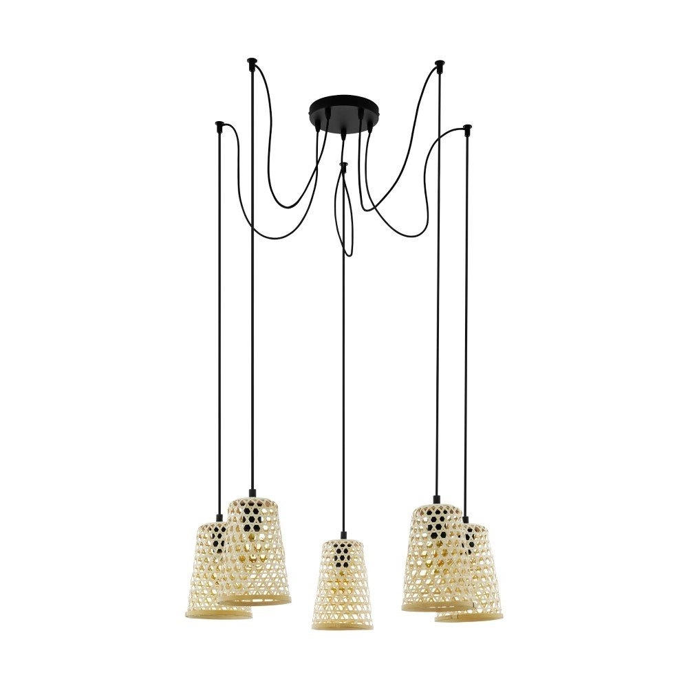 Wooden hanging lamp Claverdon spider