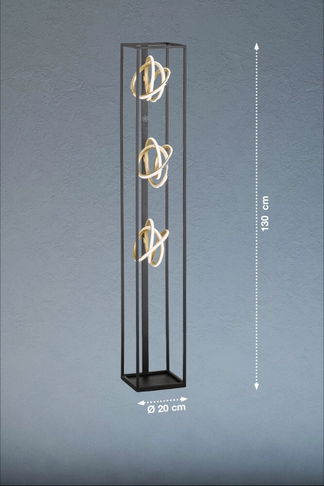 Design standing lamp Gisi black with gold Fischer & Honsel 4003694402866