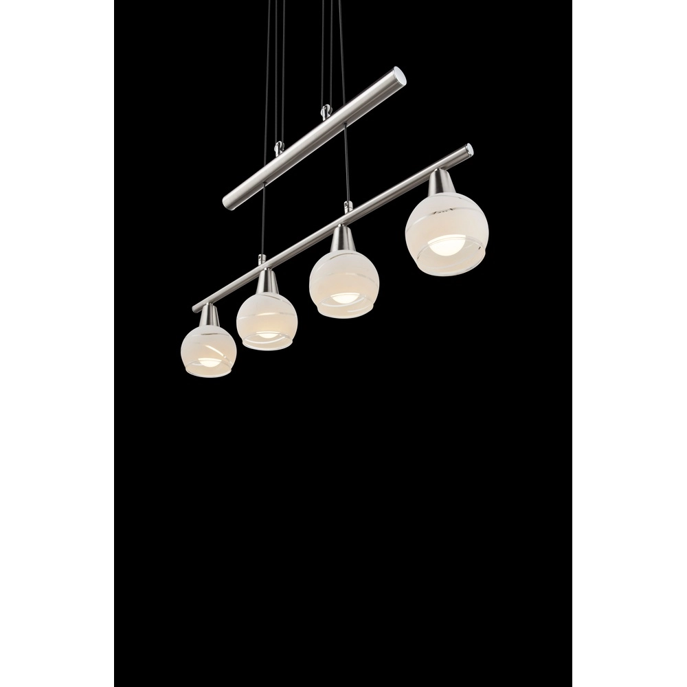 Pendant lamp Elliott 4-light nickel Globo 9007371319909