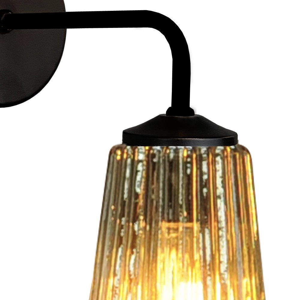Wall lamp black Quinto with striped glass Masterlight 8718121249506